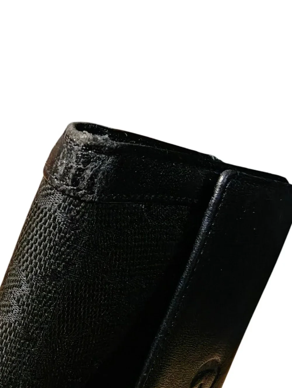 Fucci Black Faux Leather Long Wallet with Green-Red Web Stripe - Picture 12 of 12